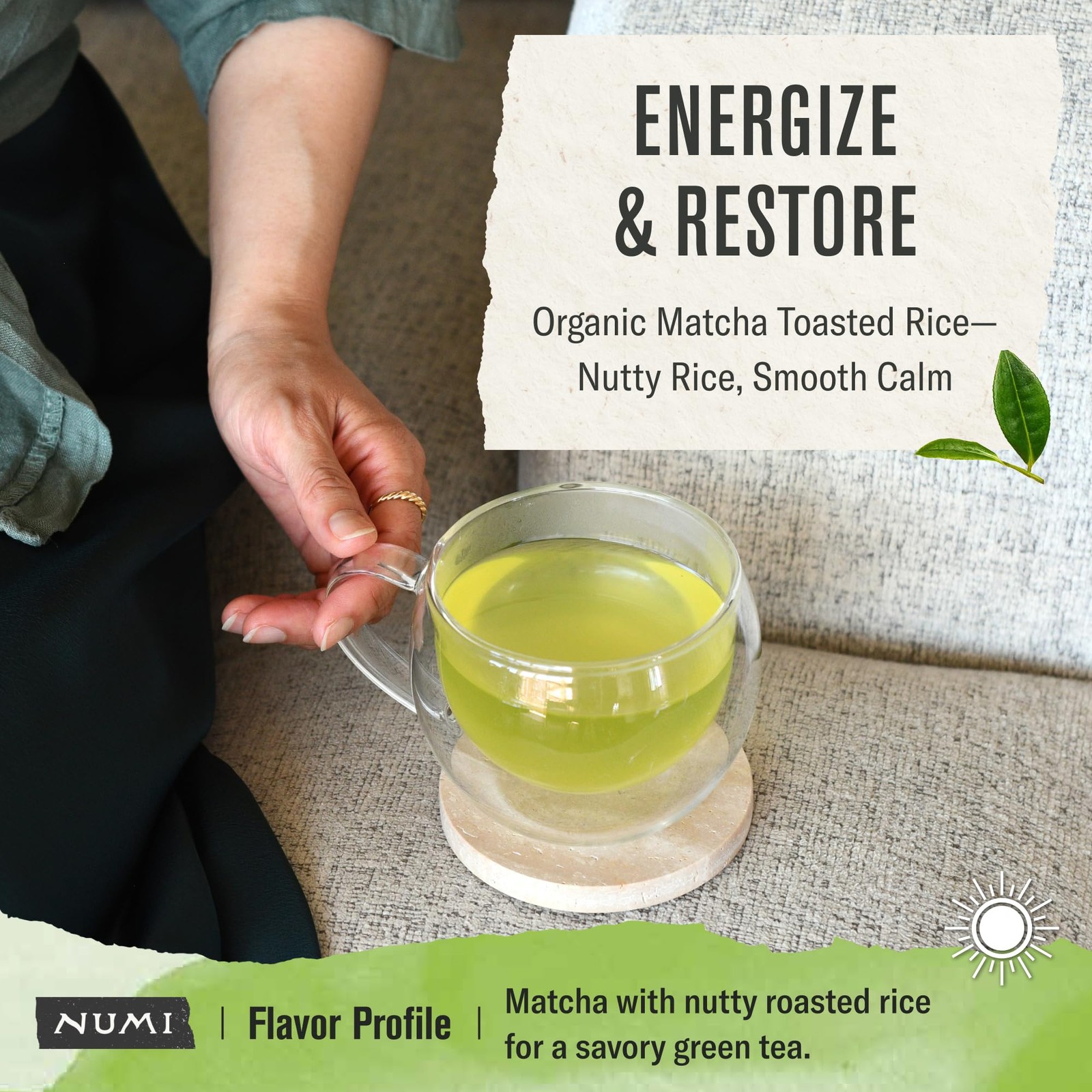 Numi Organic Matcha Toasted Rice Tea, 54 Tea 54 Count (Pack of 3)