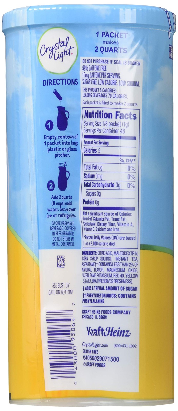 Lemon Iced Tea Drink Mix, 12-Quart Canister (Pack of 3)