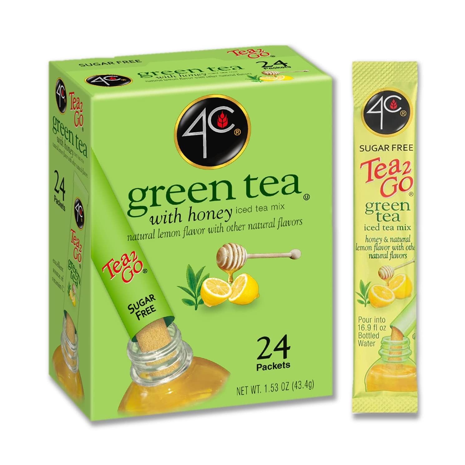 Powder Drink Mix Packets, Green Tea 1 Pack, 24 Count, Singles Stix On the Go,…