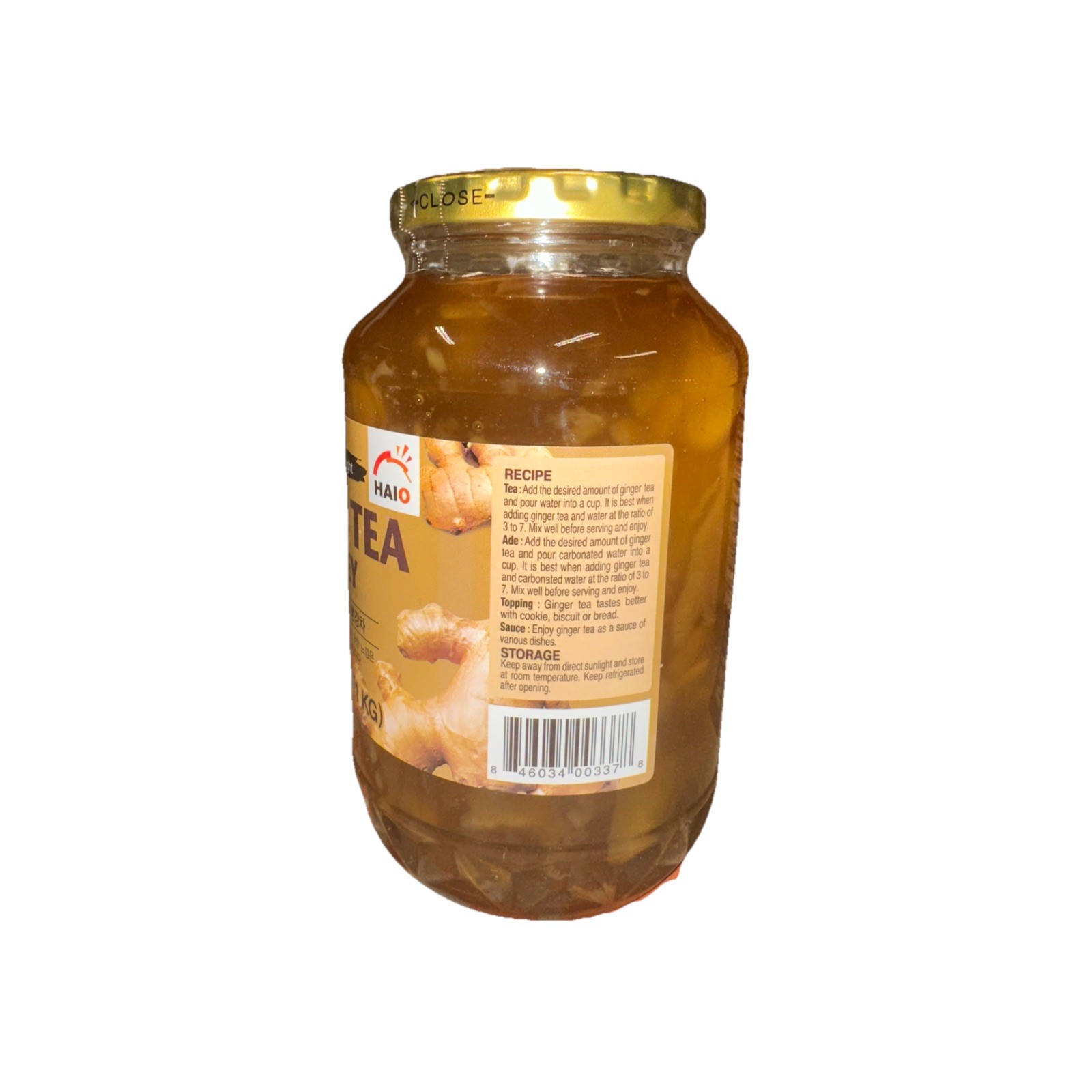 Haio Ginger Tea with Honey Product of Korea 2.2 lbs (1 kg) ( 1 Jar)