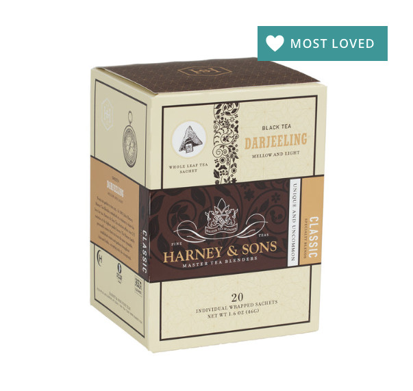 Harney & Sons DARJEELING 20 ct box wrapped black tea sachets