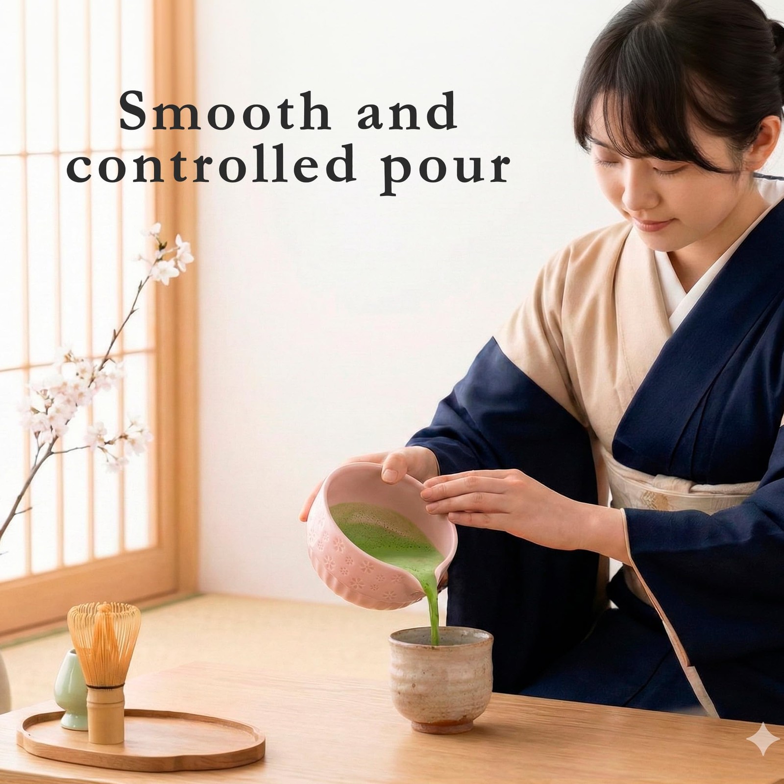 Matcha Whisk Set, Ceramic & Pink Matcha Set with Bowl, Bamboo Whisk, Scoop, S…