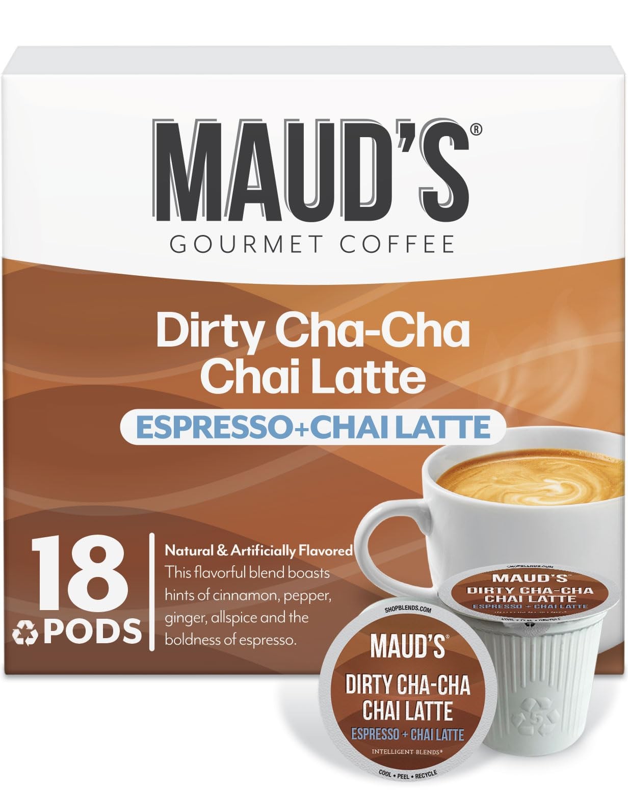 Espresso Chai Tea Latte Pods 18 ct Recyclable Single Serve Gourmet Tea
