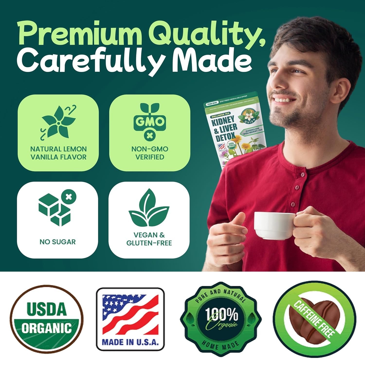 Premium Liver Detox Tea Natural Kidney Health Tea Dandelion Wolfberry Herbal Tea