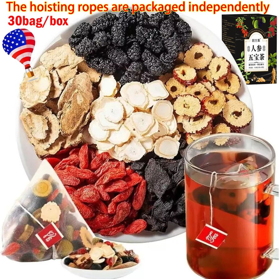 30Pcs Ginseng Six Treasure Tea , Kidney Tea ,Liver Tea , Red Date Kidney Health