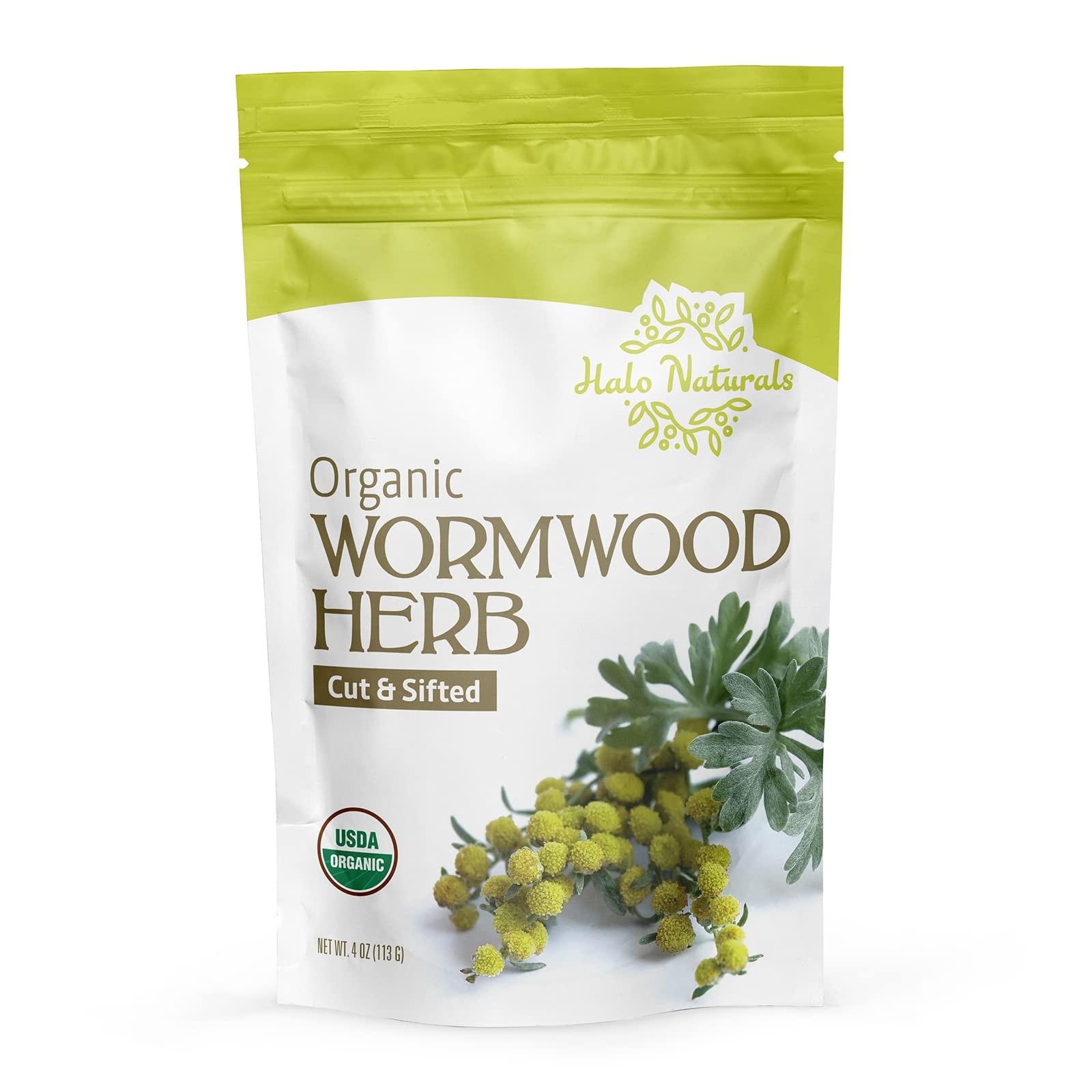 Organic Wormwood Herb Tea, 4oz – USDA Certified, Non-GMO, Vegan, Resealable USA