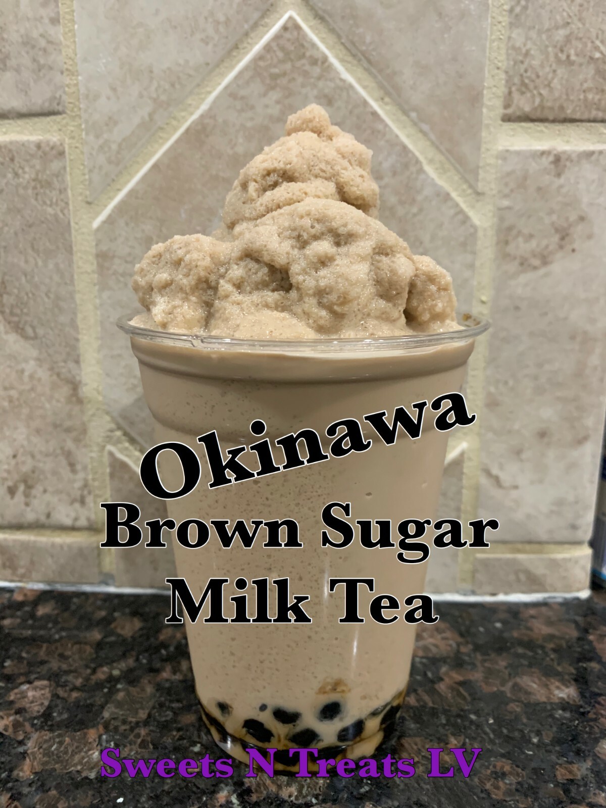 Premium OKINAWA & HOKKAIDO Powder MILK TEA Boba Bubble Tea Latte Smoothie 12 oz