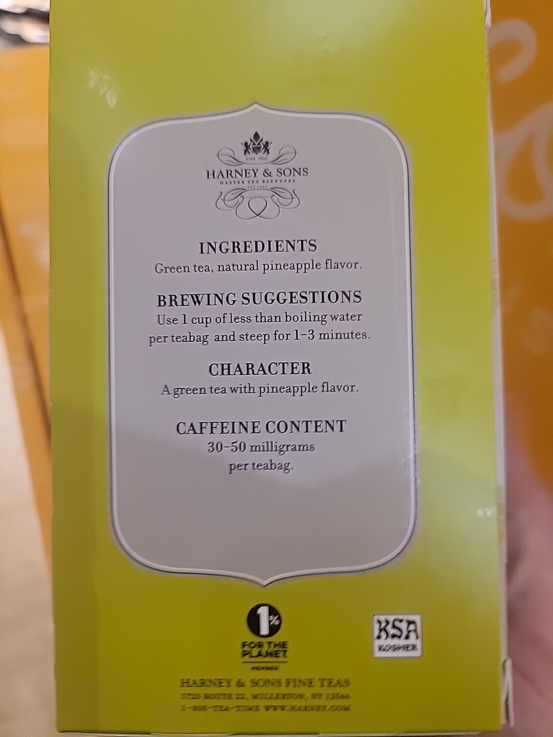 Harney & Sons Tropical Green Premium Tea-20 bags, new