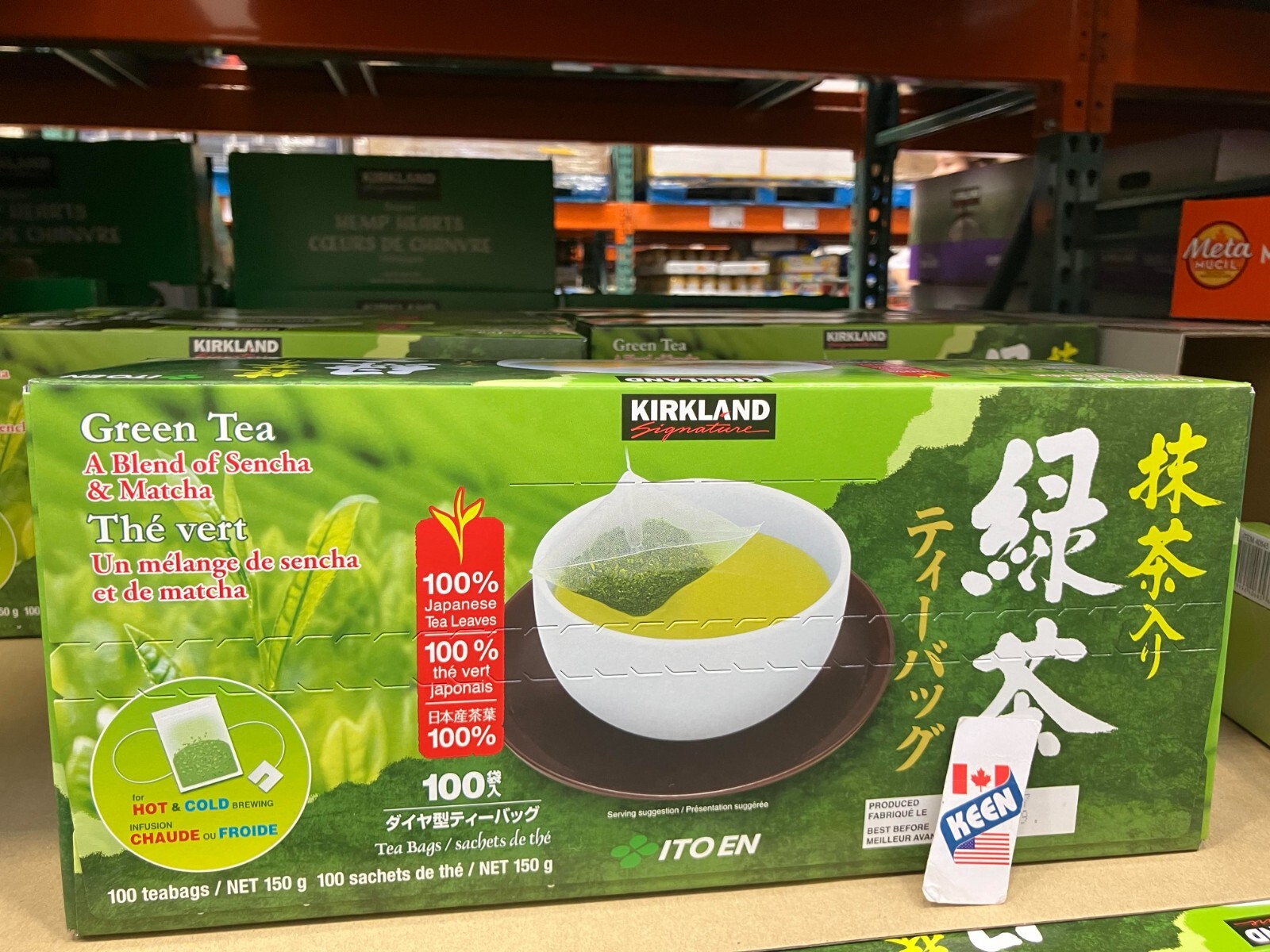 KIRKLAND CANADA Japanese Green Tea, 100 Count, Exp:2026DE03
