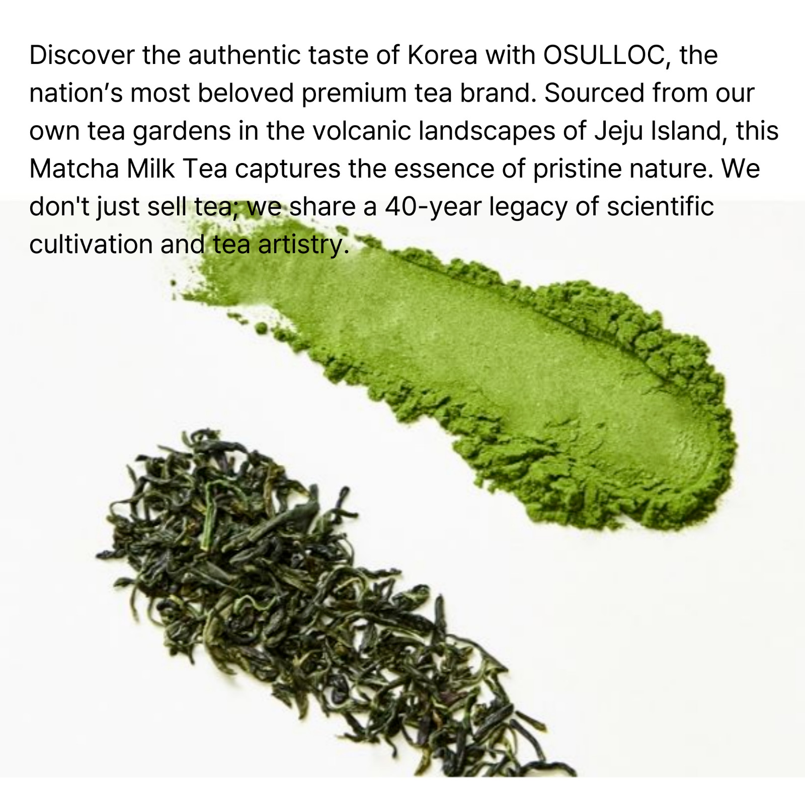 OSULLOC Jeju Matcha Milk Tea Premium Korean Latte 10 Sticks K-Food