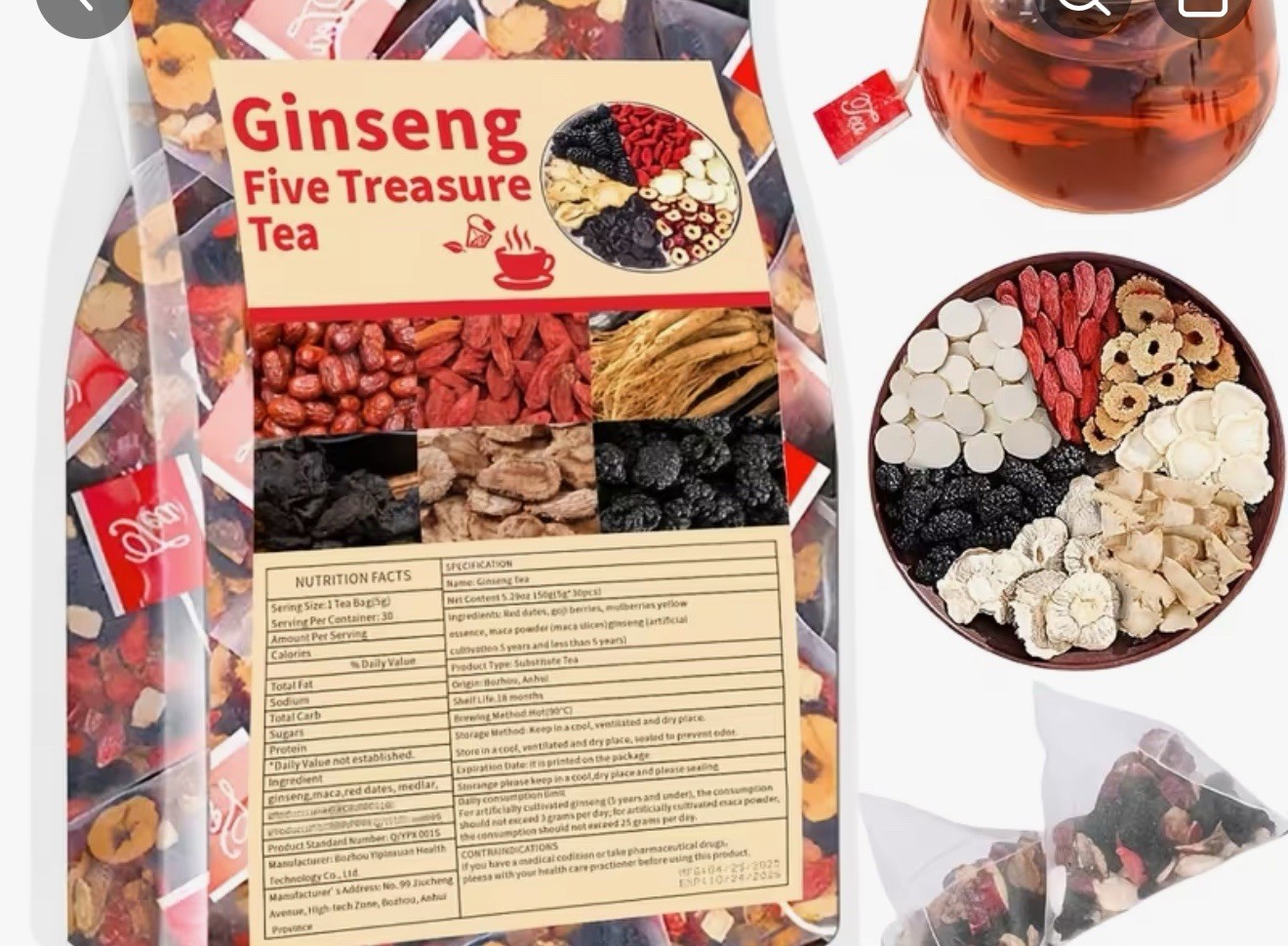 Authentic Ginseng Six Treasure Tea (75 Sachets) FREE SHIPPING