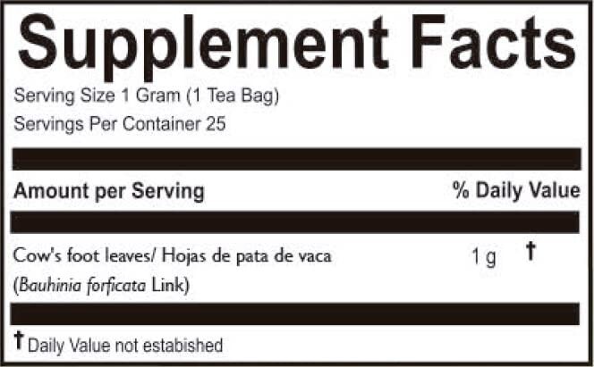 Pata de Vaca 100 Herbal Tea Bags – 100% Natural Cow’s Foot Leaf from Peru