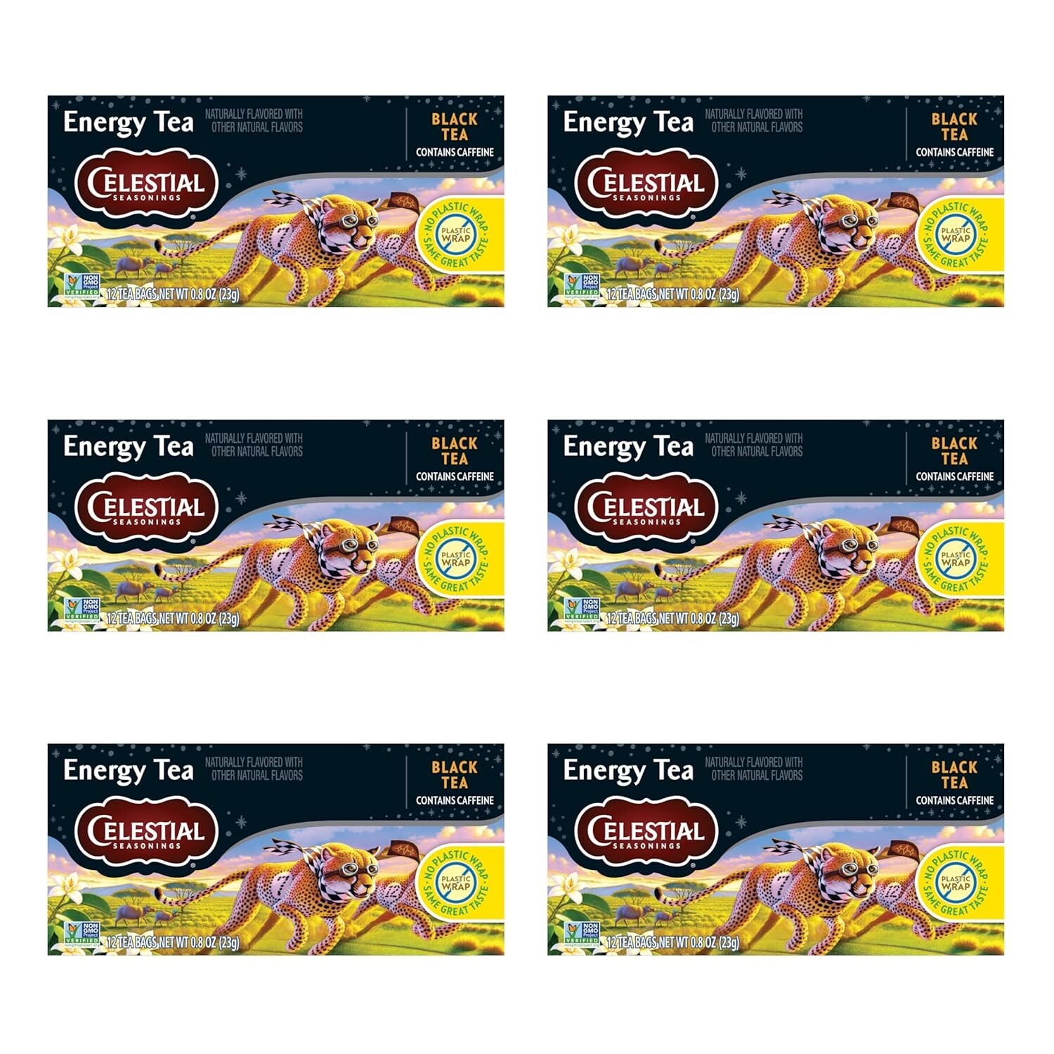 Caffeinated Black Tea with Sweet Vanilla – 72 Stringless Tea Bags Pack of 6