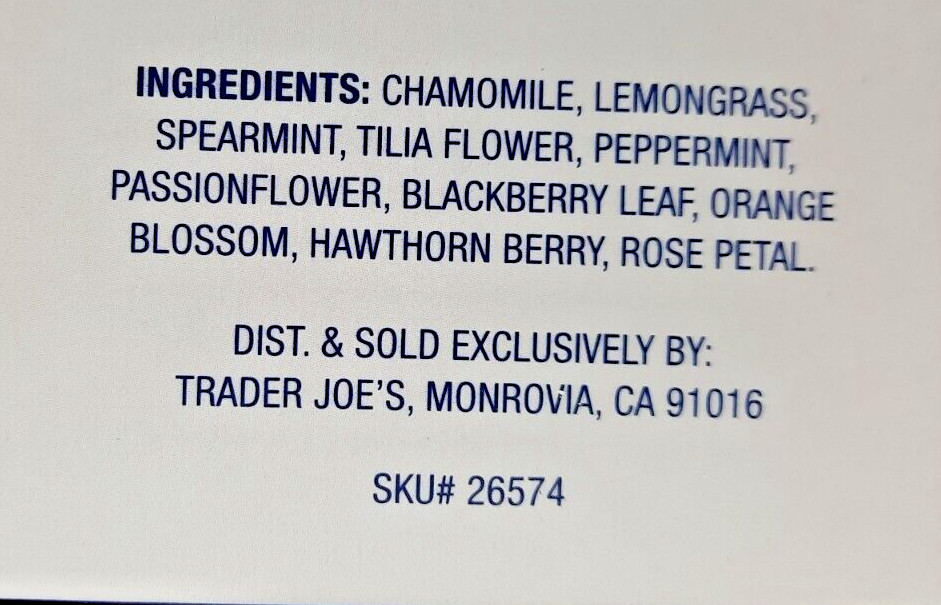 3 Packs Trader Joe’s Well Rested Herbal Tea 20 Tea Bags 1.09 oz Each Pack = 60ct
