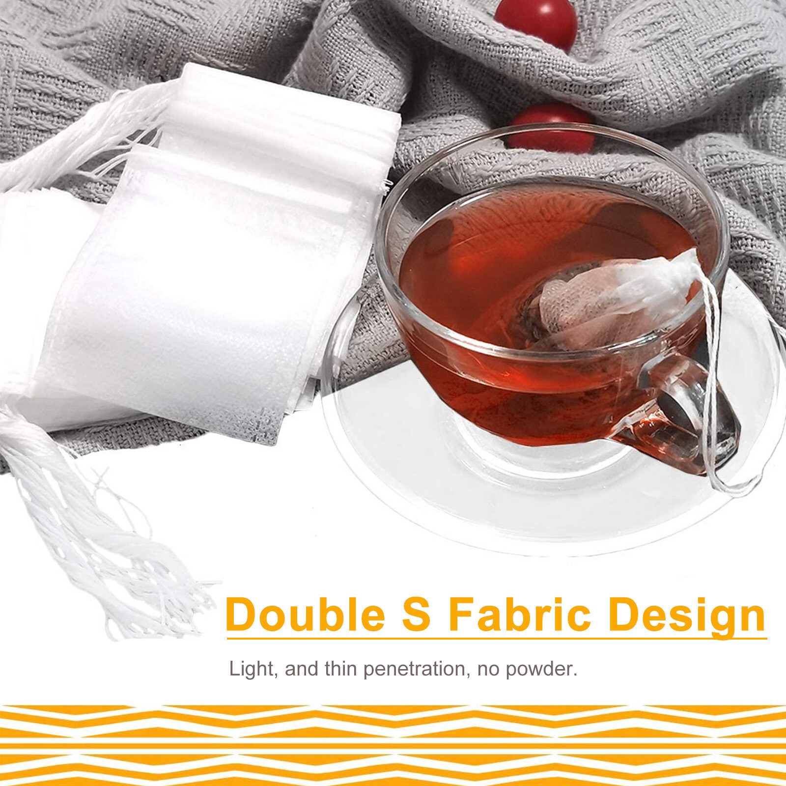 400Pcs Tea Bags Disposable Drawstring Flip Empty Teabags Herb Loose Teas Filters