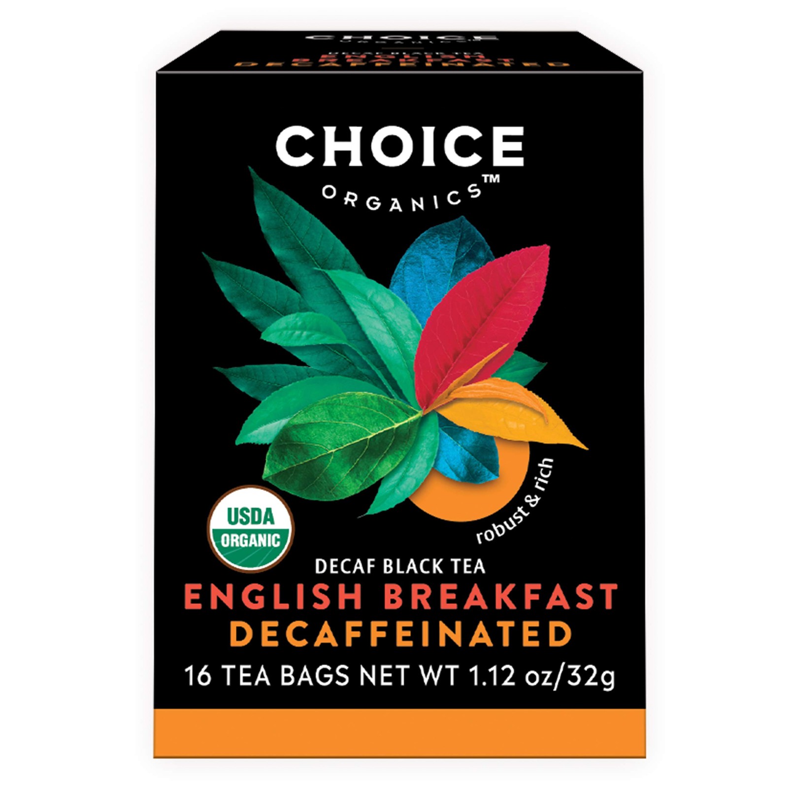 Decaffeinated English Breakfast Tea – Fair Trade – Compostable – 48 Organic B…