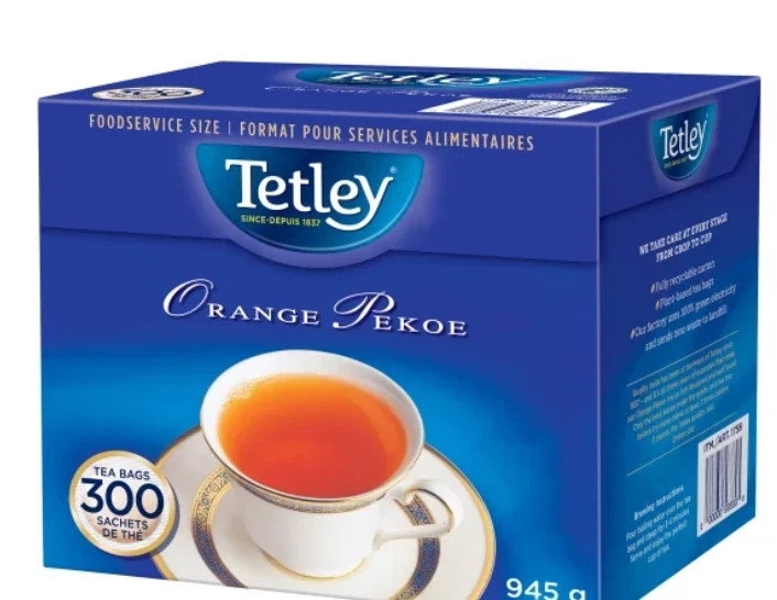 Tetley Orange Pekoe Black Tea – 300 Bagged Tea Box 945g New Sealed Canada