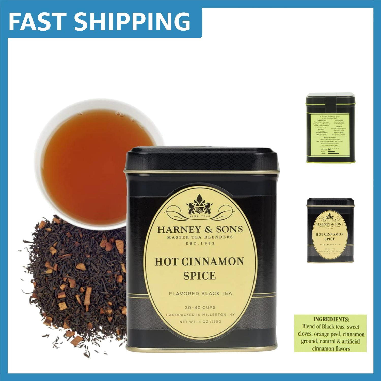Hot Cinnamon Spice Loose Leaf Black Tea – 4 Ounces of Comforting Flavor