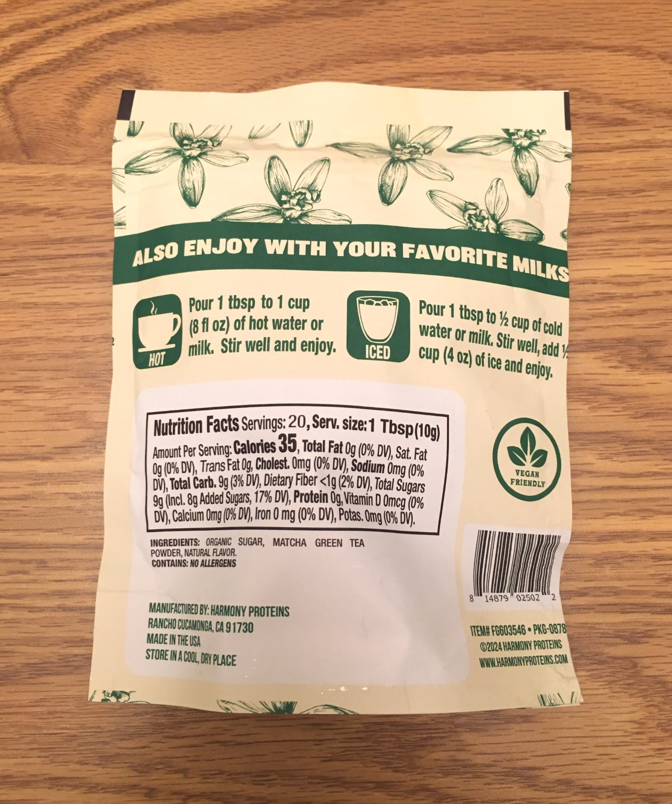 BB 2026-12-19 Harmony Vanilla Matcha Tea – Naturally Flavored 7.05 Oz