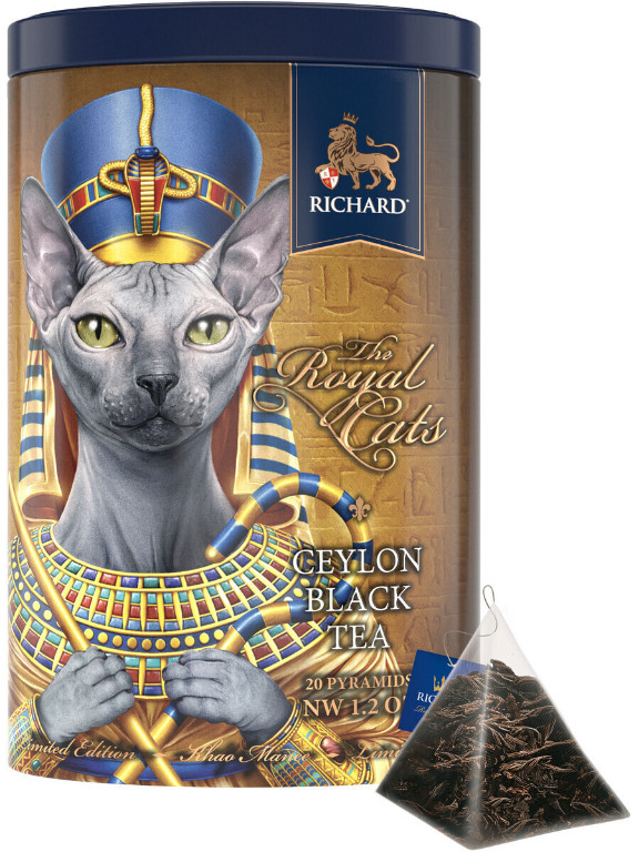 SPHYNX Richard Royal Cat Ceylon Black Tea 20 Pyramids GIFT TIN Limited Edition