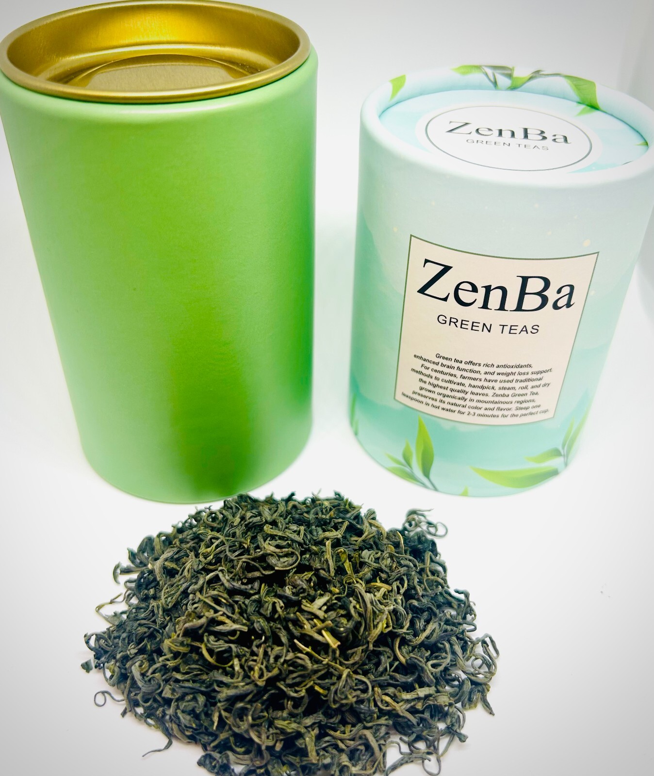 ZenBa Premium Tea Collection 4Bx of Green Floral Tea with Fresh Loose Leaf Teas