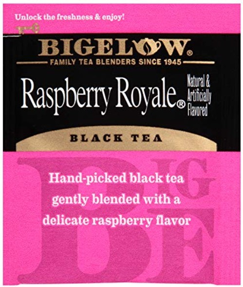 Raspberry Royale Black Tea Bags – 28-Count Pack of 6, Antioxidant-Rich Delight