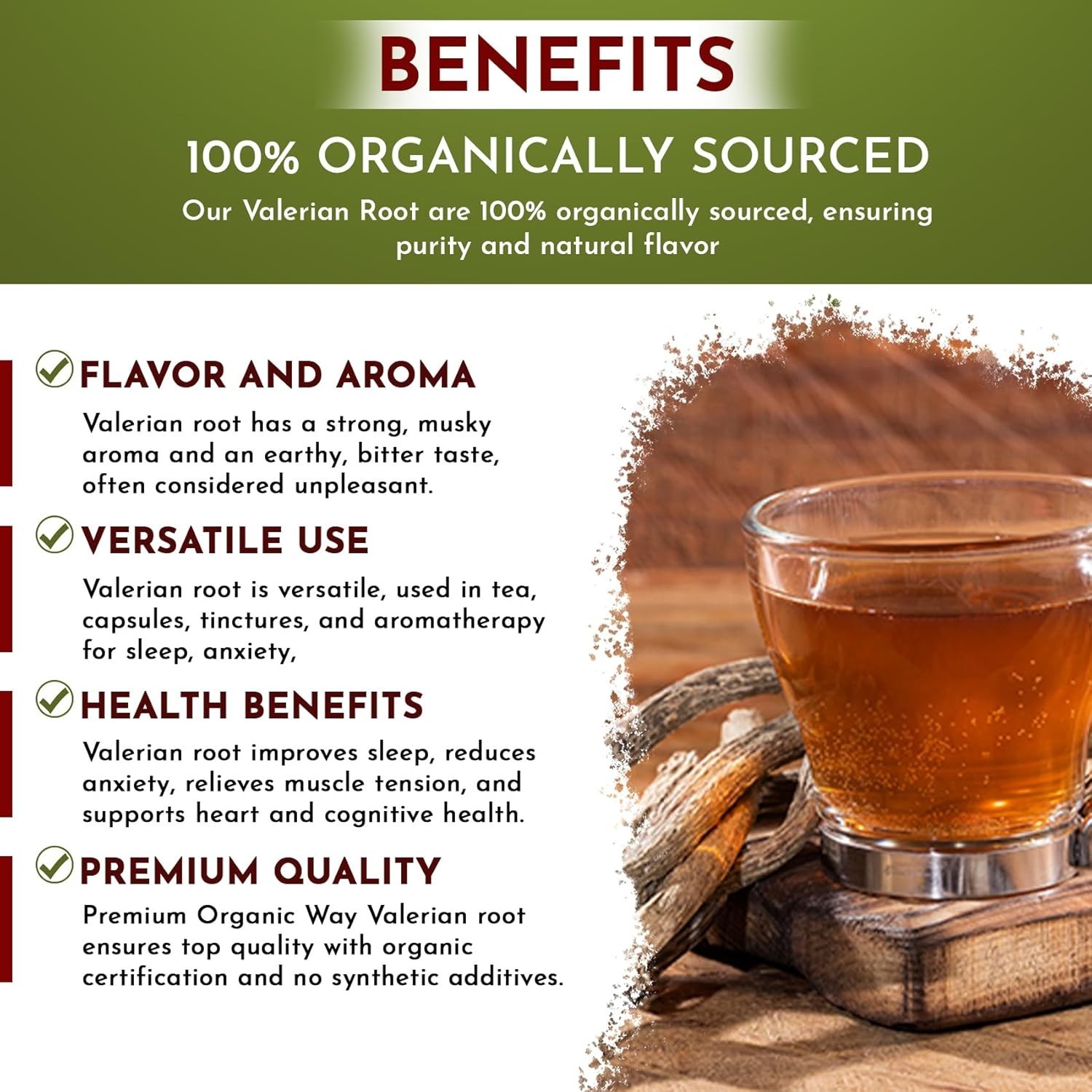 Organic Way Valerian Root Cut & Sifted (Valeriana officinalis) – Herbal Tea | Eu