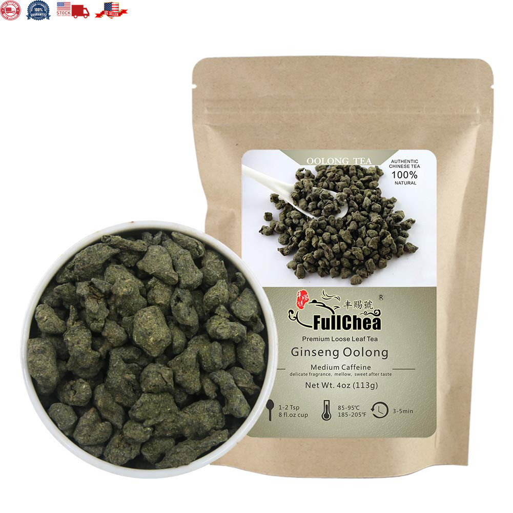 Premium Ginseng Oolong Tea Energizing Loose Leaf Blend with Unique Aroma 4Oz Pac