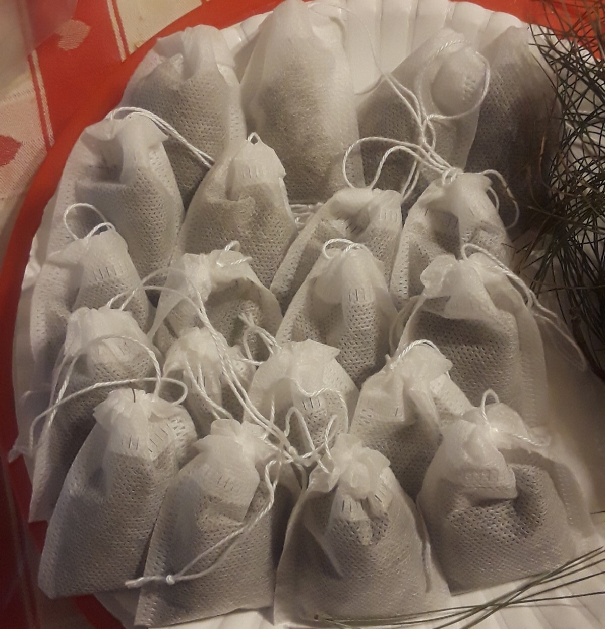 Lot: 20 Pc Organic Eastern White Pine Needle Tea Bags Suramin Fresh Harvest Bag