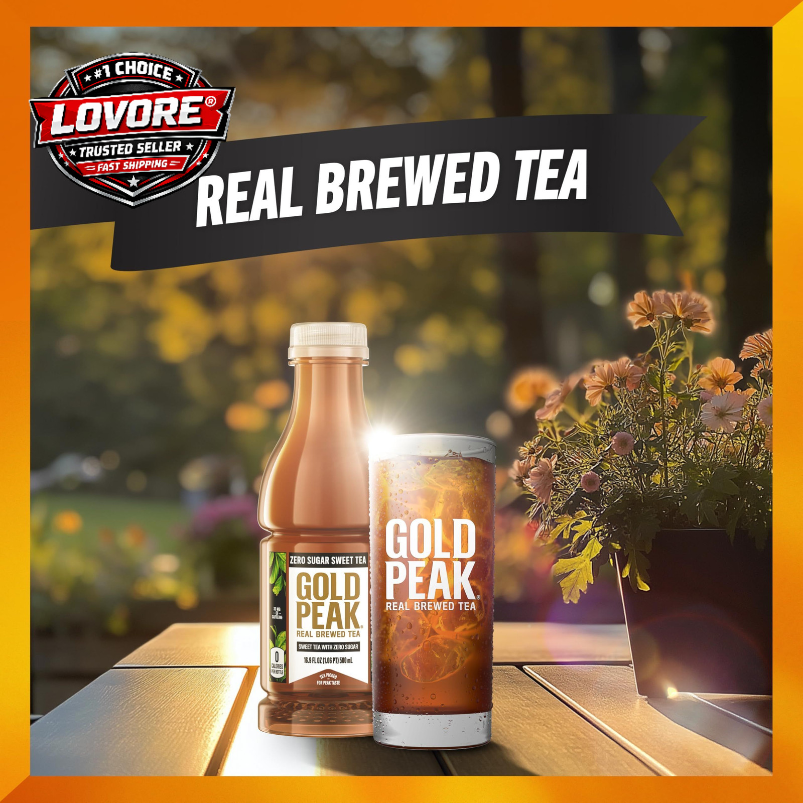 Gold Peak Iced Tea, Zero Sugar Sweet Tea Bottles, 16.9 Fl Oz (Pack of 6)