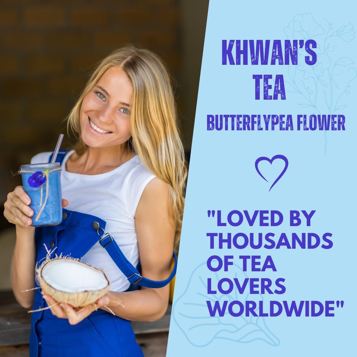 Organic Butterfly Pea Flower Tea – 3.5 oz Family Pouch