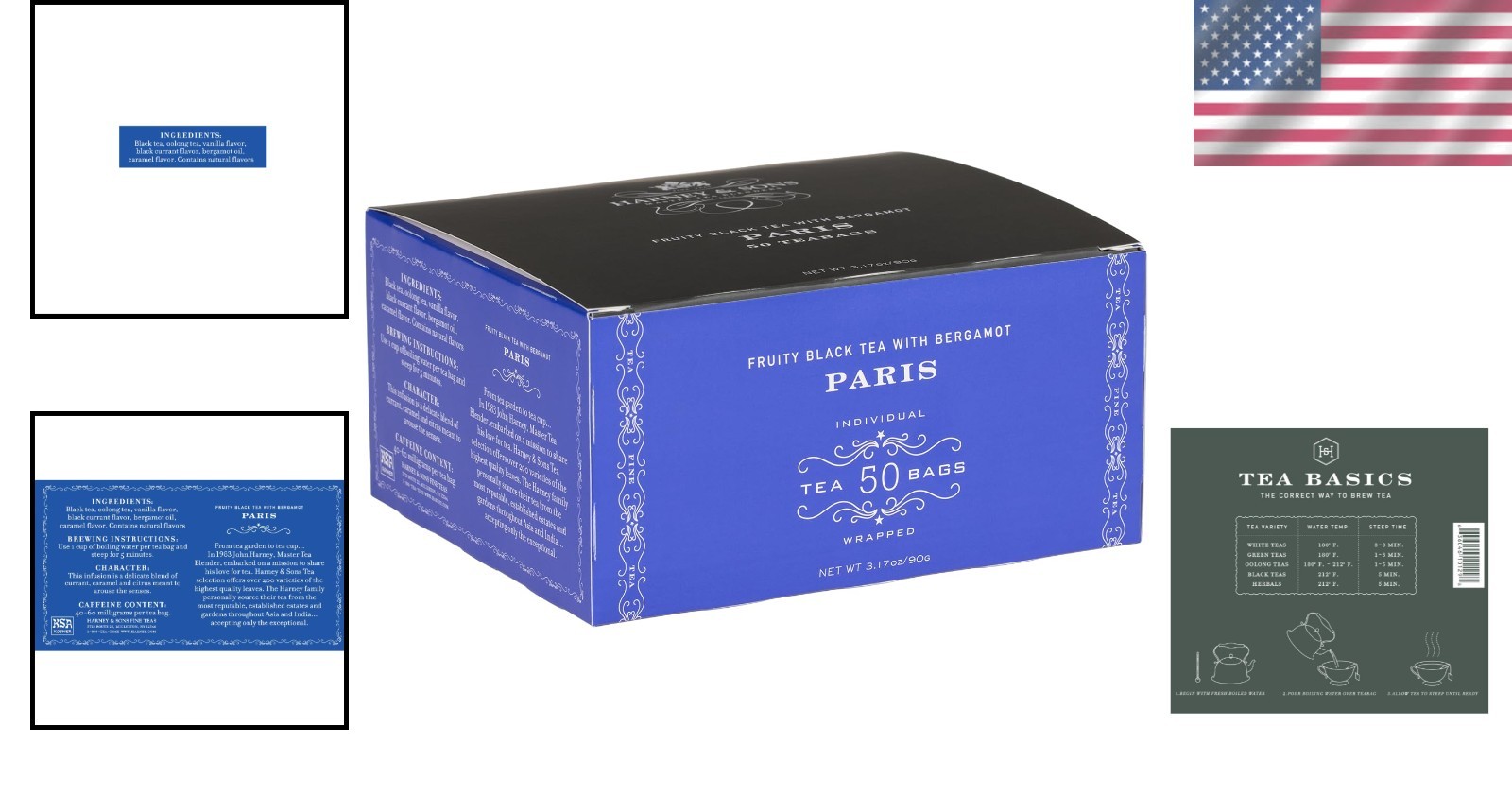 Indulge in Paris Black Tea | 50 Kosher Tea Bags with Vanilla & Bergamot