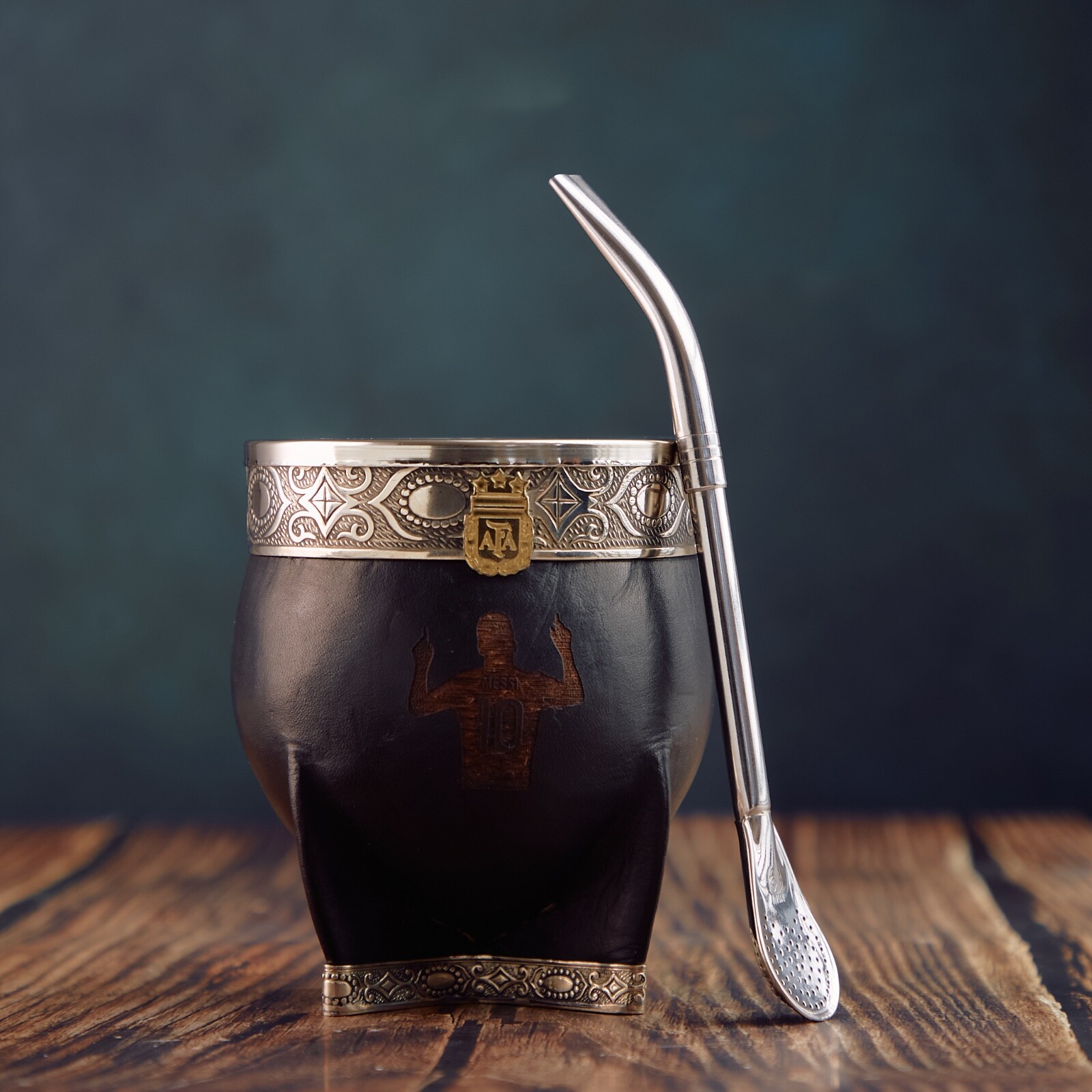 Taza/Mate Imperial Gourd Messi 10 High Quality + Straw