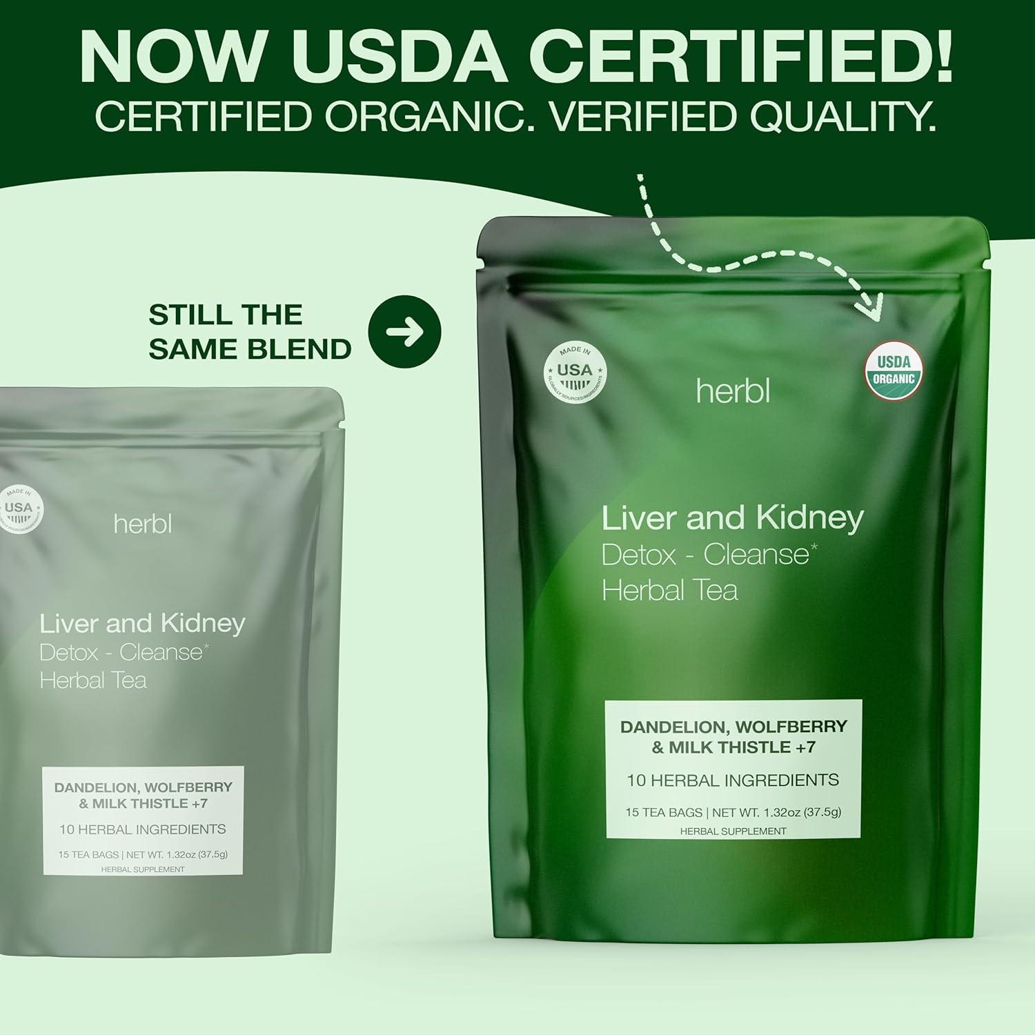 Organic Dandelion Wolfberry Tea for Kidney and Liver Detox, 16 Oz