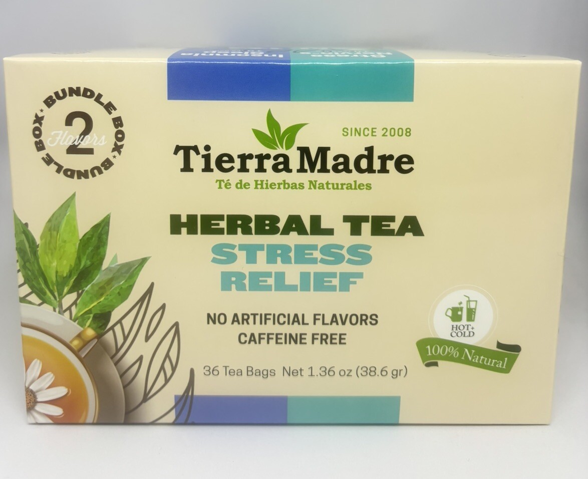 Tierra Madre Herbal Tea Stress Relief 36 Tea Bags/1.36 Oz