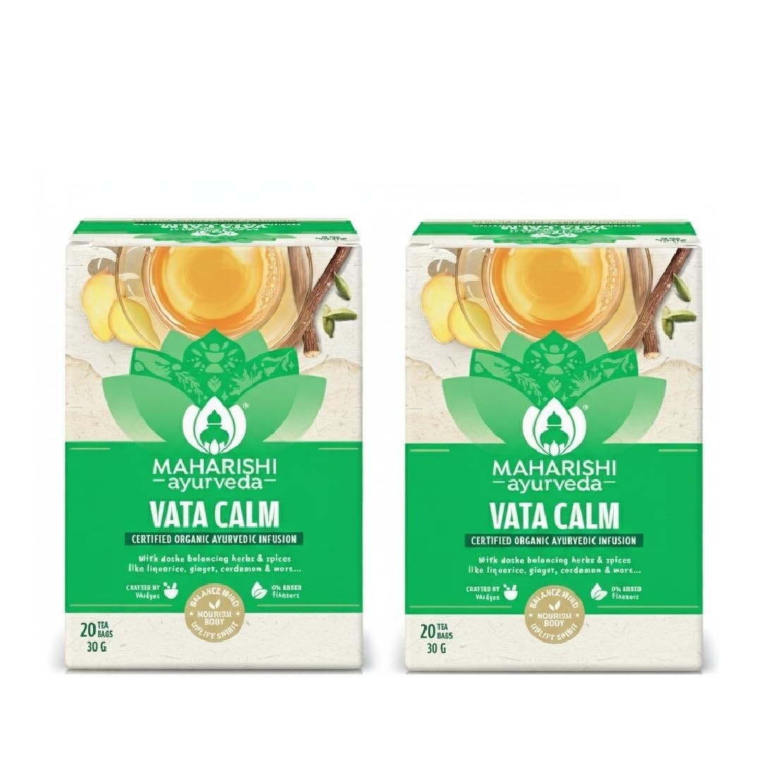 Maharishi Ayurveda All Natural Vata 40 Tea Bag Total (22.5gm Each) SF