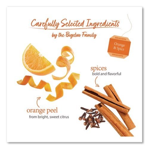Bigelow Orange and Spice Herbal Tea, 28/Box, 3 Boxes/Pack