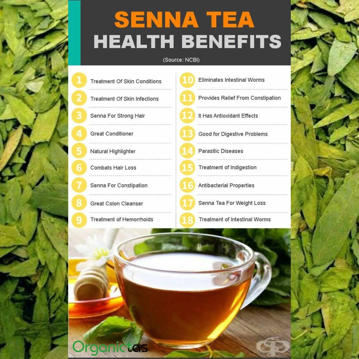 Organic SENNA LEAVES Herbal Tea Constipation Detox Weight Loss Premium Quality