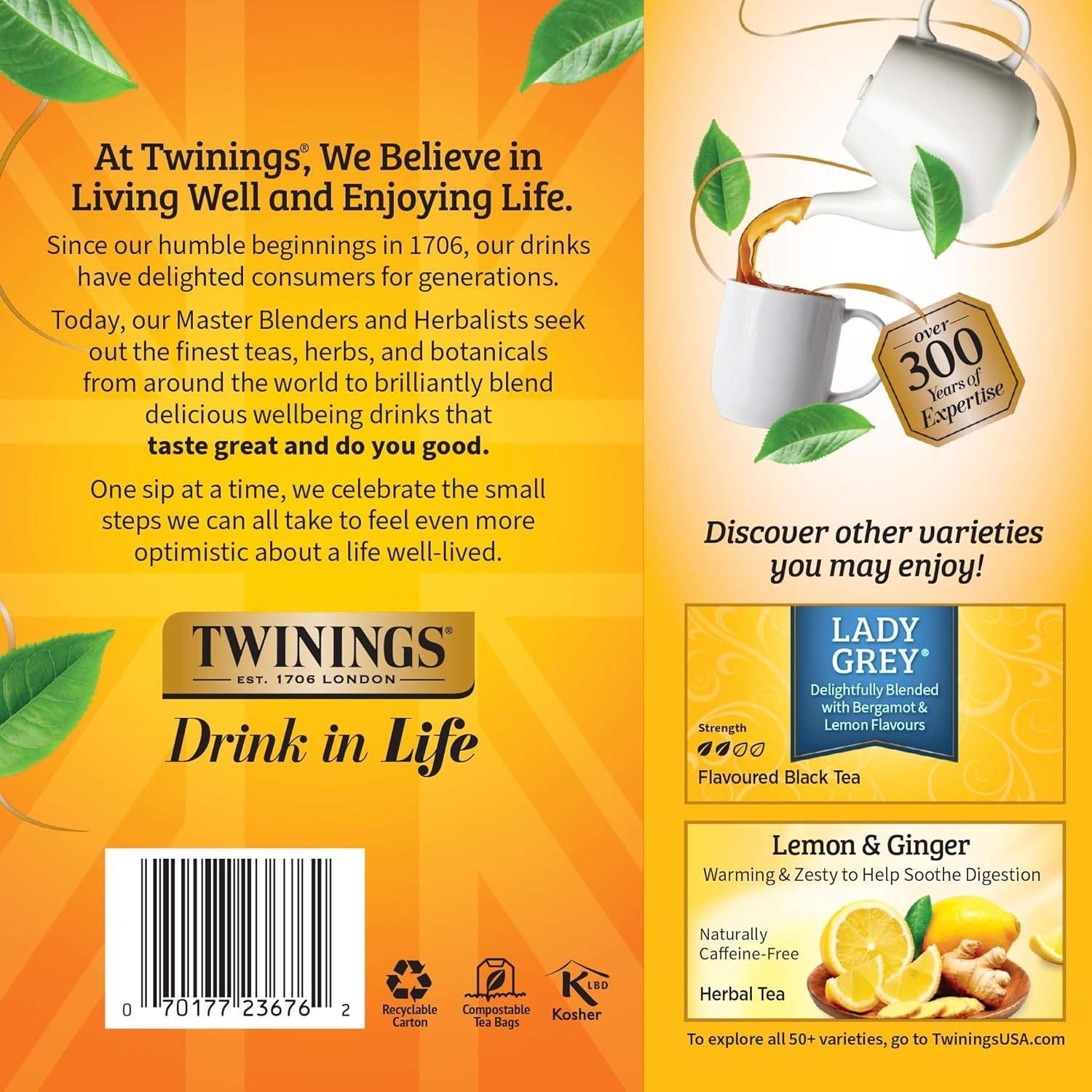 Classic Earl Grey Tea Bags – 100 Count, Citrus & Bergamot Flavor for Relaxation