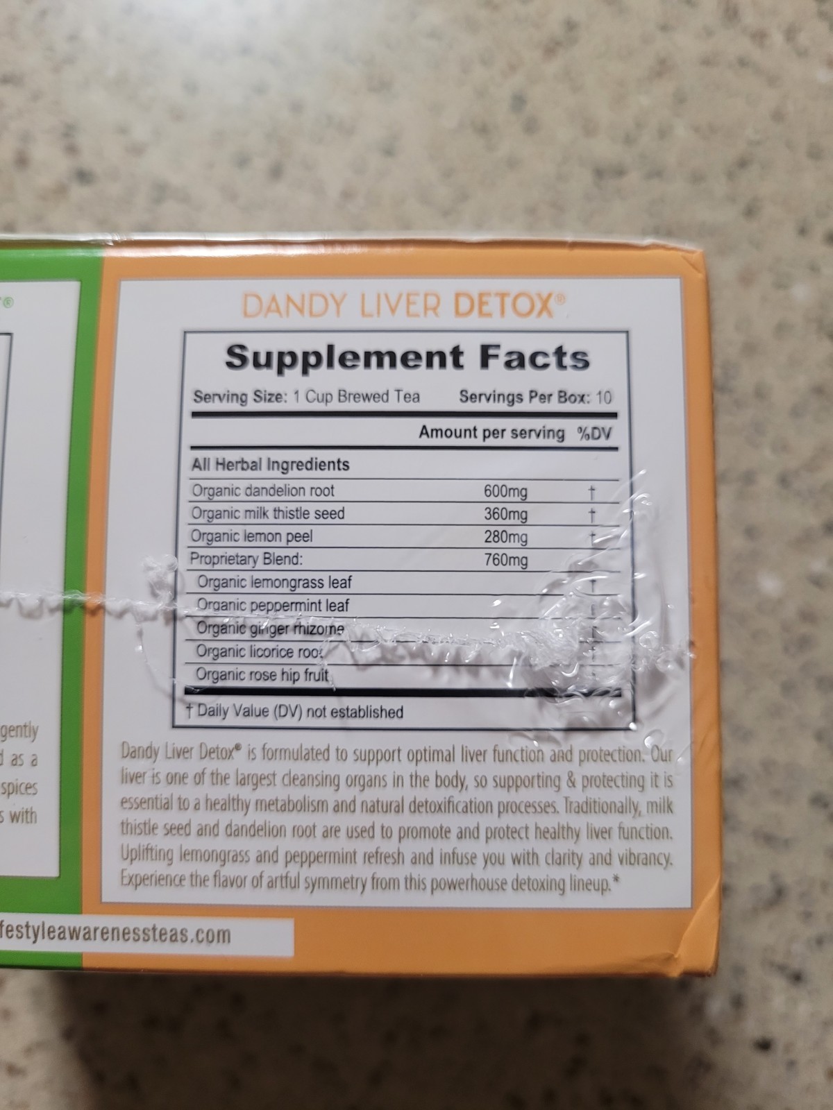 Lifestyle Awareness Detox Cleanse Kit Organic Herbal 40Ct Tea Bags Organic Vegan
