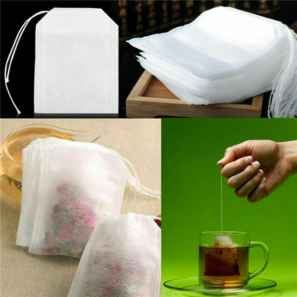 200X Empty TEABAGS Non-Woven String Heat Seal Filter Paper Herb Loose Tea Bag US