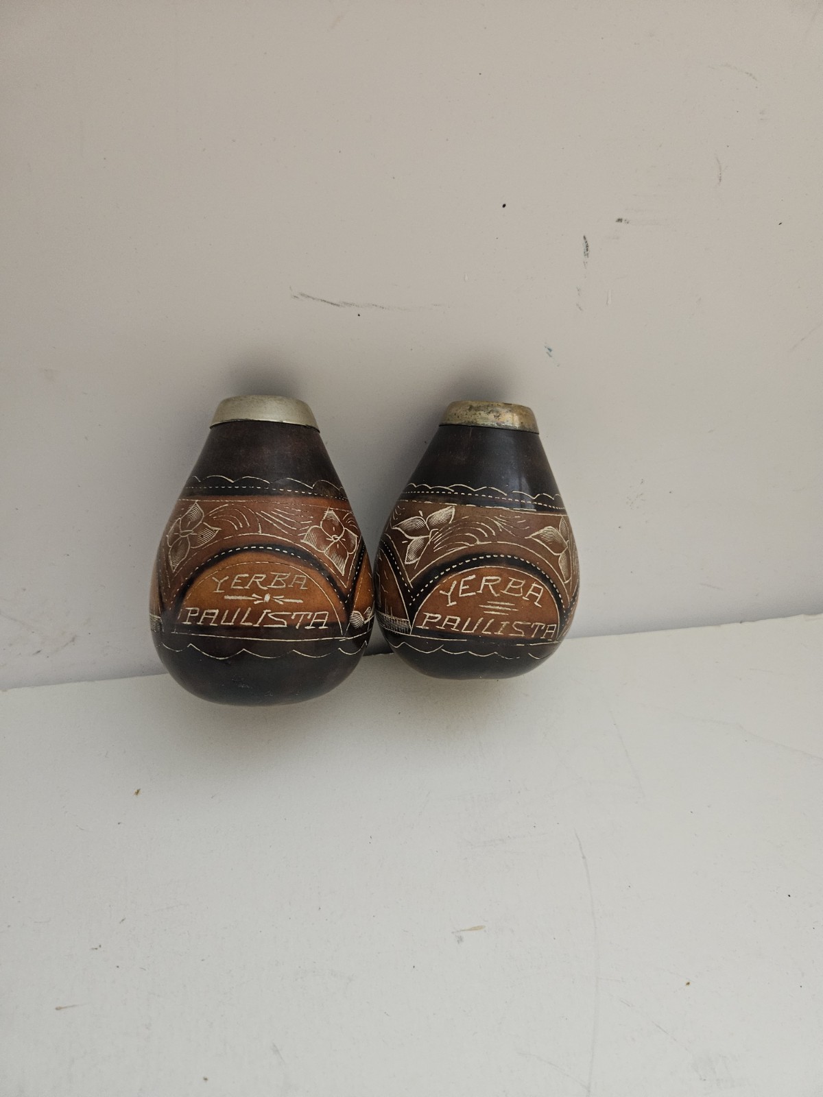 2 Yerba Mate Gourd Drinking Vessels