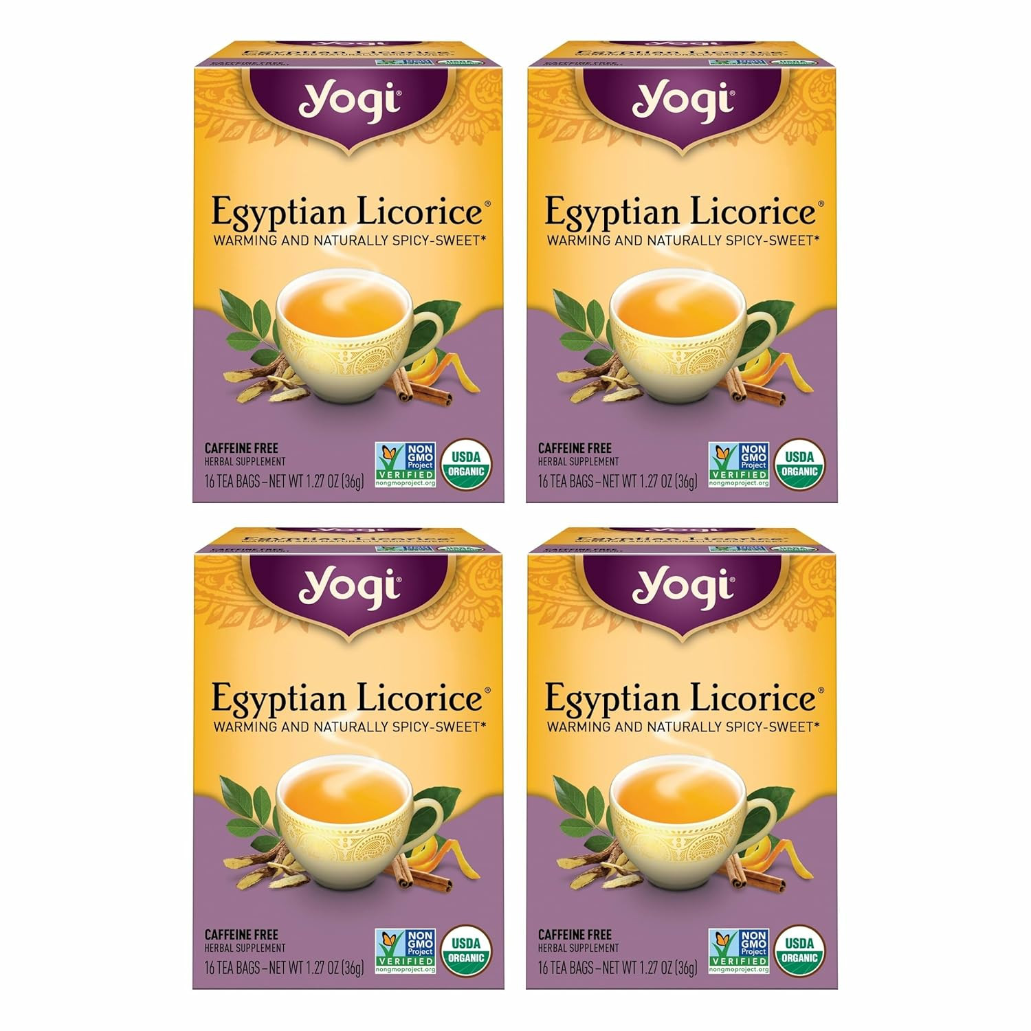 Tea Egyptian Licorice Tea – 16 Tea Bags per Pack (4 Packs) – Organic Licorice Te