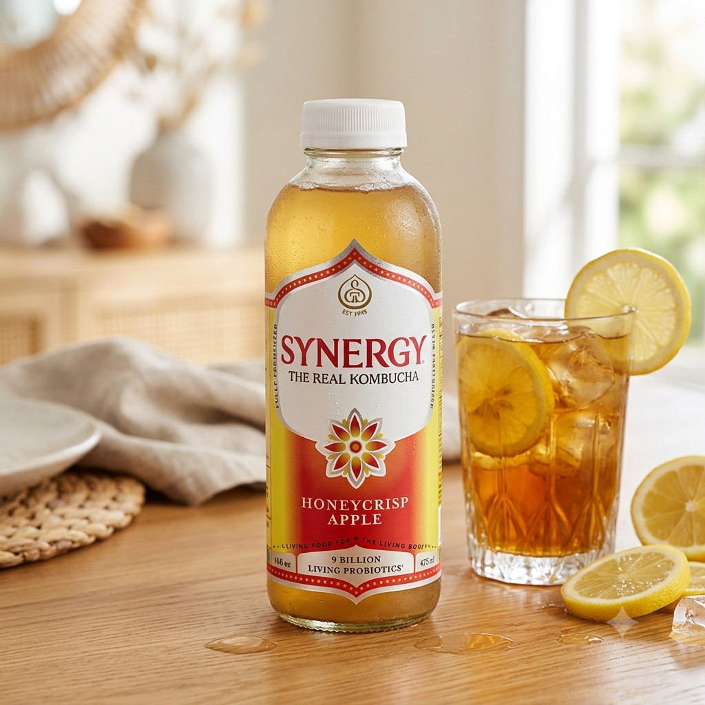 Synergy The Real Kombucha Honeycrisp Apple 16oz 6 Pack Tea Beverage