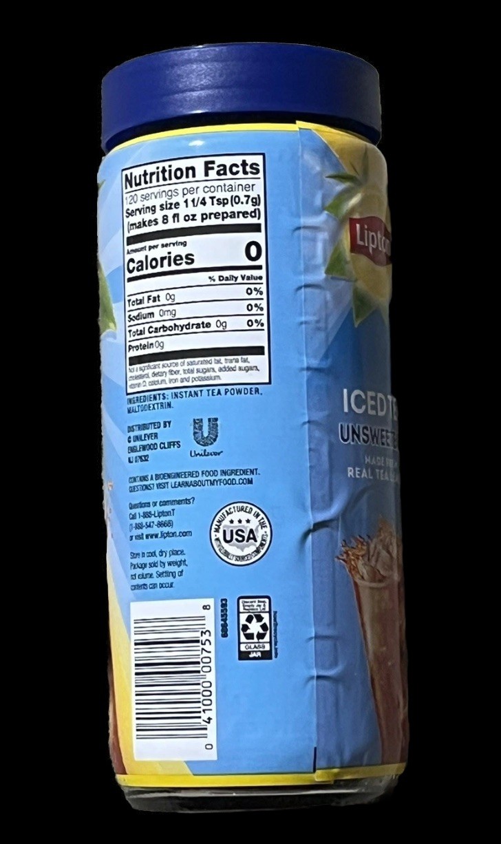 Lipton ☀️Unsweetened Instant Iced Tea Mix Makes 30 quarts Discontinued 0cal