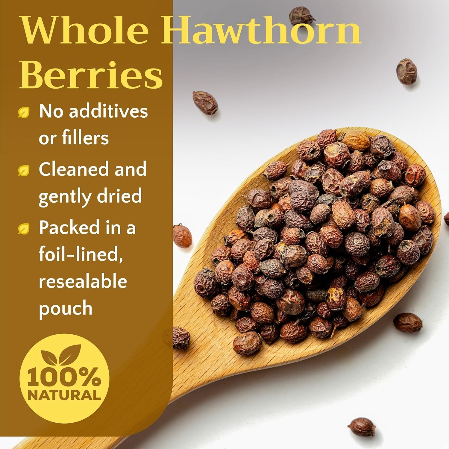 Caffeine-Free Hawthorn Berry Tea – Whole Dried Berries, 2oz for Relaxation