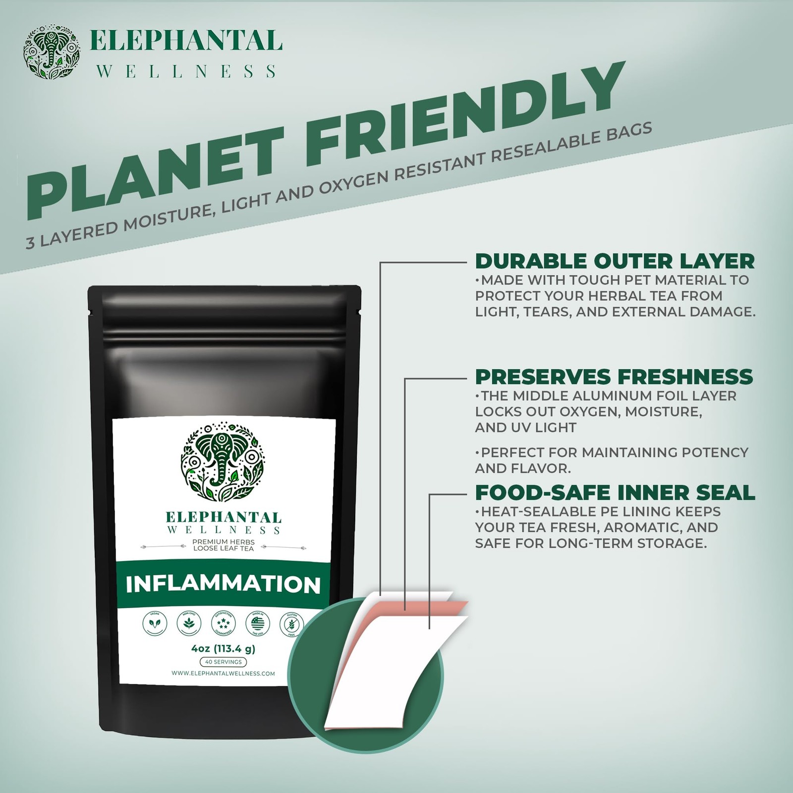 Elephantal Wellness Premium Inflammation Herbal Tea | Comfort & Mobility Blen…