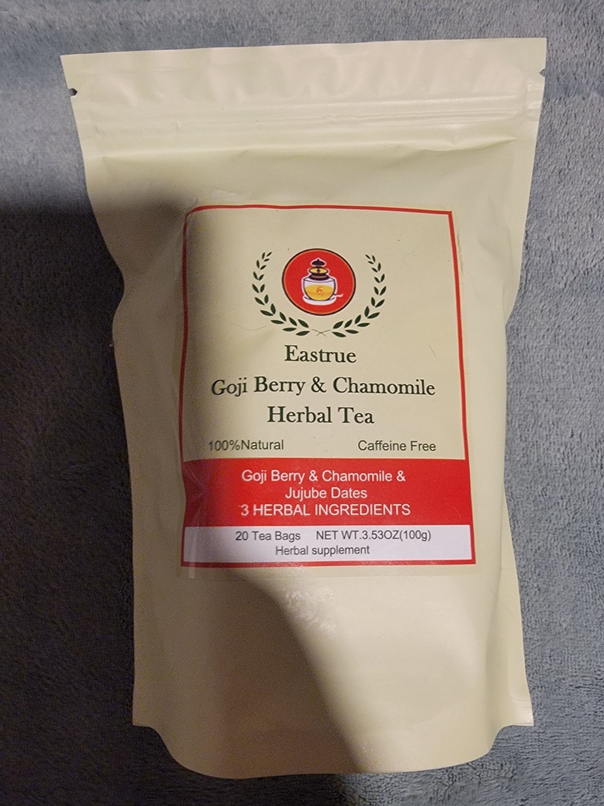 Chamomile Goji Berry Jujube Date Sleepy Time Tea, 5g x 20 Teabags Caffeine-Free