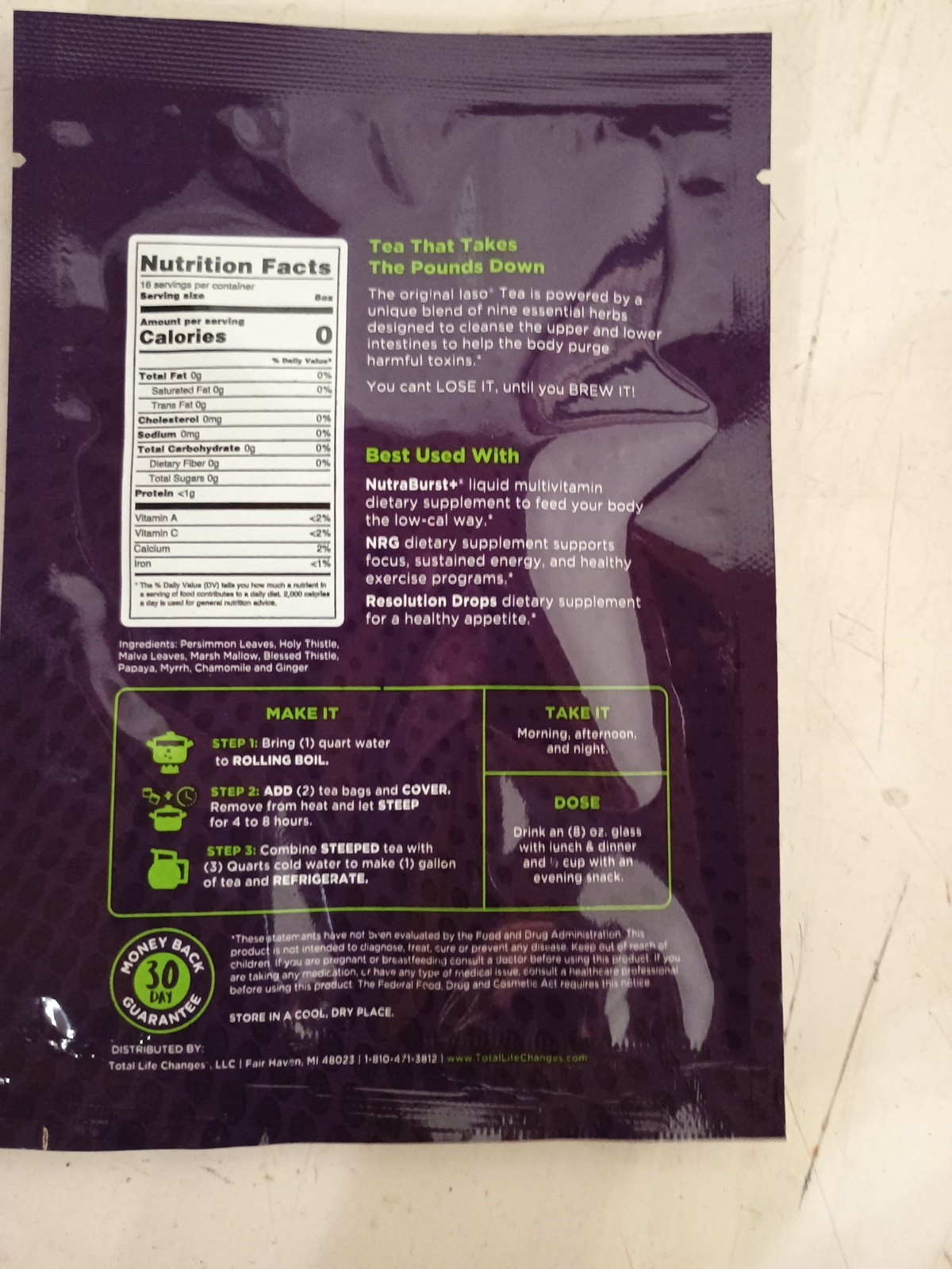 TLC IASO Original Brew Tea 5 packs Burning Slimming and cleansing Tea !!!