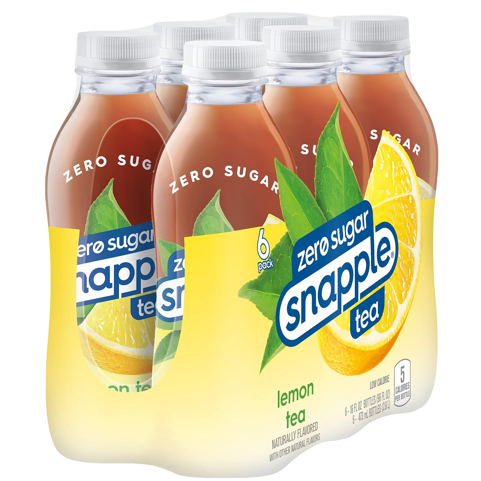 Snapple Diet Lemon Tea, 16 fl oz recycled plastic bottle, 6 pack